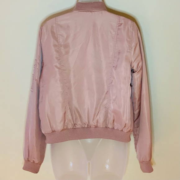 NWOT RARE - Pimkie - Rose Colored Satin Bomber Jacket - Sz. S - Picture 7 of 11